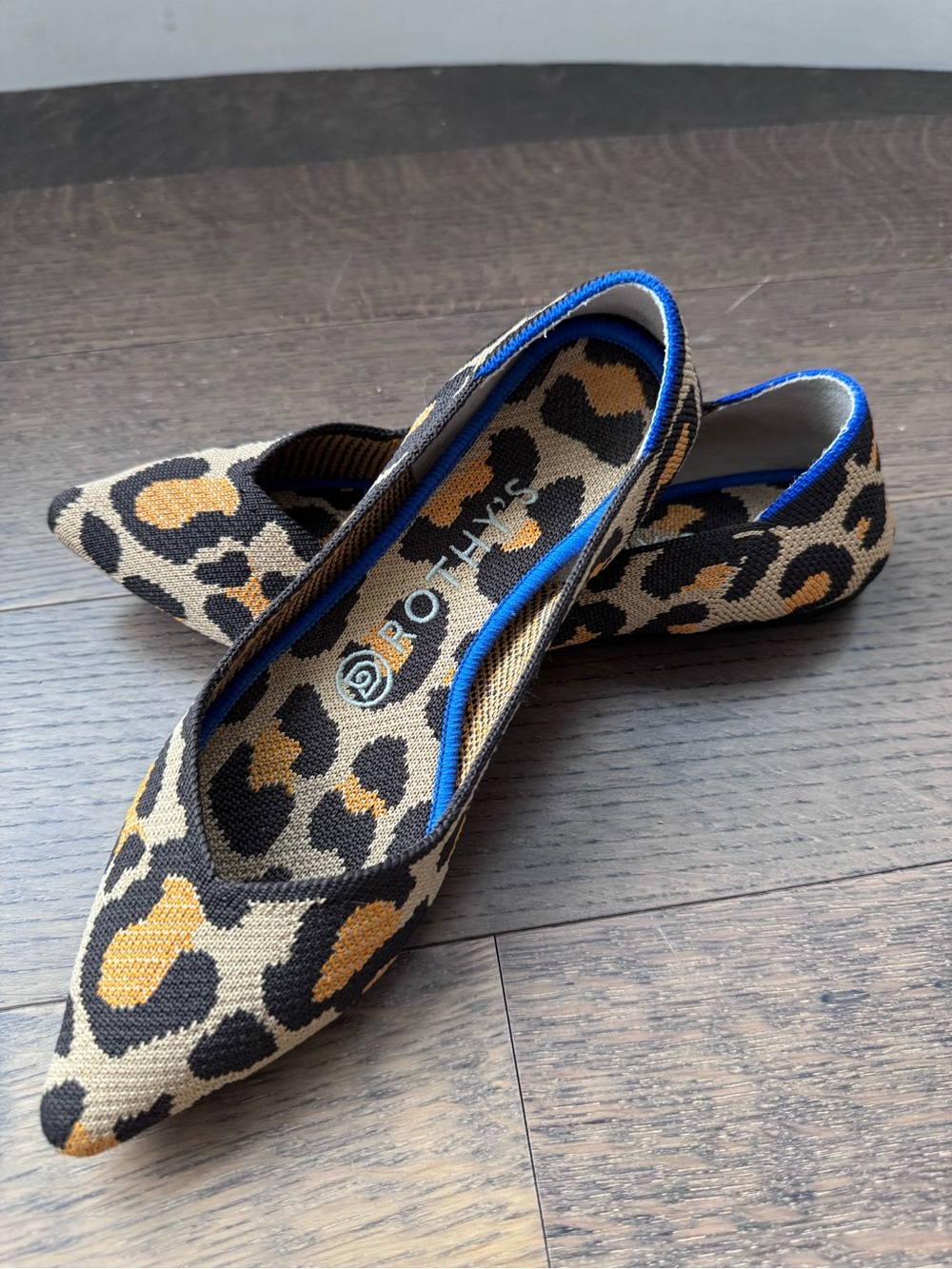 Rothy's Leopard Print The Point 6.5 EUC